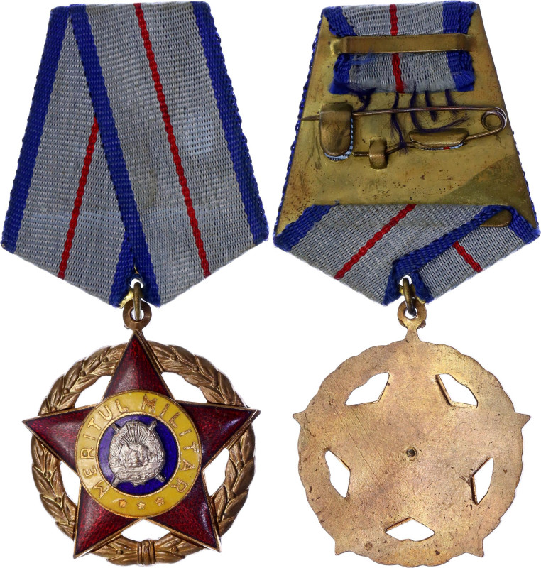 Romania Order of Military Merit III Class 1954 AE 40 mm.; Enameled; with origina...