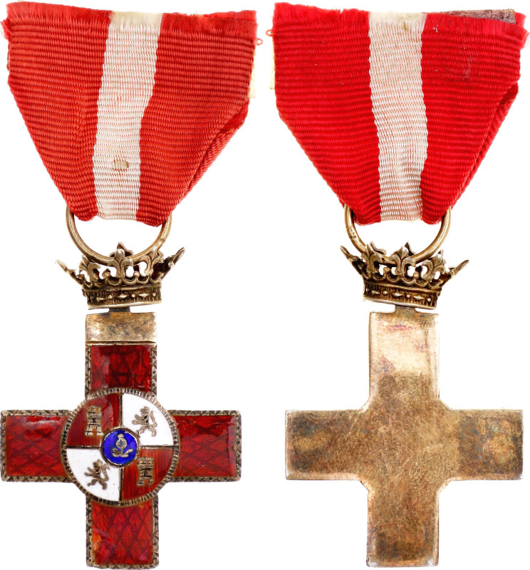 Spain Order Of Military Merit Cross - Red Division Reduced Size 1976 vgAg 40x31m...