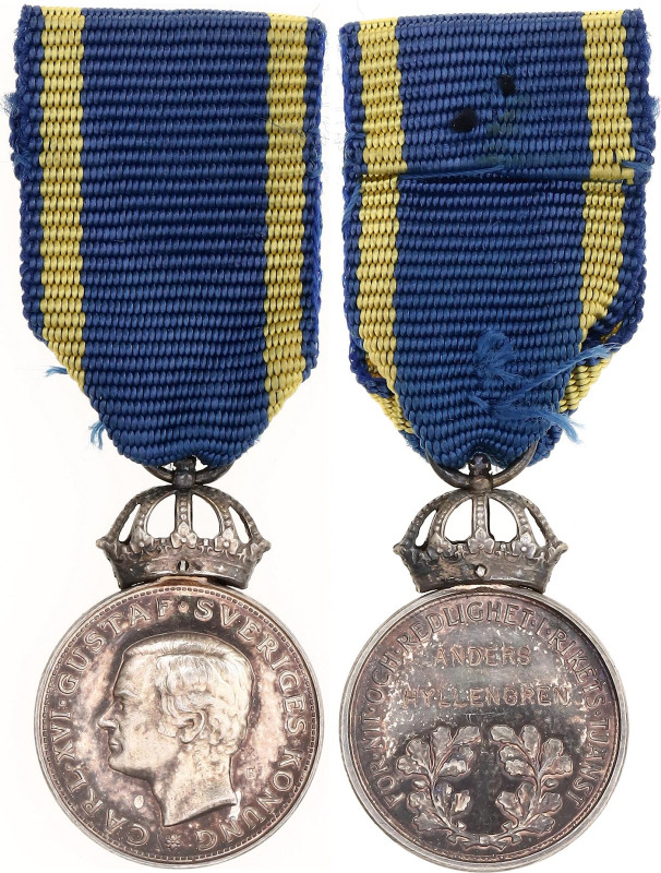 Sweden Miniature of Medal for Zeal & Honesty in the Service of the Kingdom 1973 ...