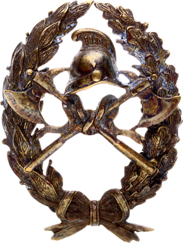 Russia Firefighter Badge 1904 - 1917 Bronze; Original name: Знак пожарного; Cond...