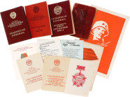 Russia - USSR Lot of 6 Documents without Awards 20 - th Century Condition-I