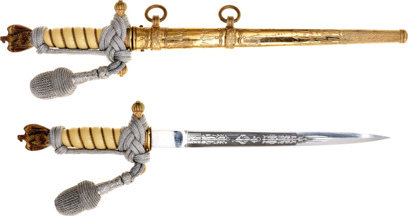 Germany - Third Reich Naval Dagger II Model 1935 - 1941 The fine brass fittings ...