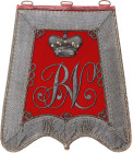 German States Hussar Tashka 19 - th Century 275x253 mm.; The core covered with red morocco leather, the front with red felt underlay, silver lace and ...