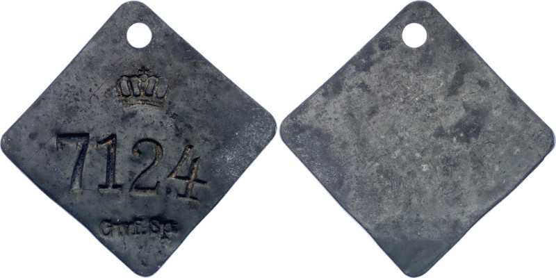 Germany - Empire Soldiers Jeton 19 - th Century Steel 47 mm.; With number# 7124;...