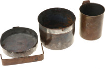 Russia Cauldron and Mug RIA 1891 This lot is sent from our warehouse in Berlin; Copper pot for the Russian Imperial Army. Production by I. Alenchikov ...