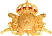 Sweden Army Officers Cap Badge 20 - th Century vgAE 46x64 mm.; Enameled; manufactured by Sporrong & Co, Stockholm; Condition-I