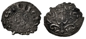Sancho IV, of Peñalen (1054-1076). Obol. Navarre. (Ros-3.3.3). Anv.: ︙SANCIVS (RE)X. bust to left. Rev.: (N)AV-ARA. Tree crowned by a cross with starr...