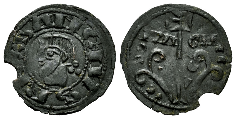 Sancho Ramírez (1063-1094). Dinero. Jaca (Huesca). (Ros-Unlisted). Anv.: SANCIVS...