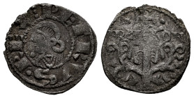 Pedro el de Huesca (1094-1104). Dinero. Jaca (Huesca). (Ros-3.5.8/1). (Cru V.S-213.2). Anv.: ︙PETRVS · REX. Bust to left. Pellet next to the chin. Rev...