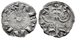 García Ramírez IV, the Restorer (1134-1150). Dinero. Navarre. (Ros-3.7.5 var). Anv.: ︙GARCIA REX. Bust to left. Rev.: NAV-ARA. Between the upper and l...