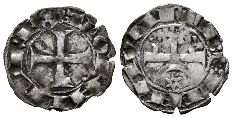 Teobaldo I (1234-1253). Dinero. Navarre. (Ros-3.11.1 var.). Anv.: : TIOBALD,REX....