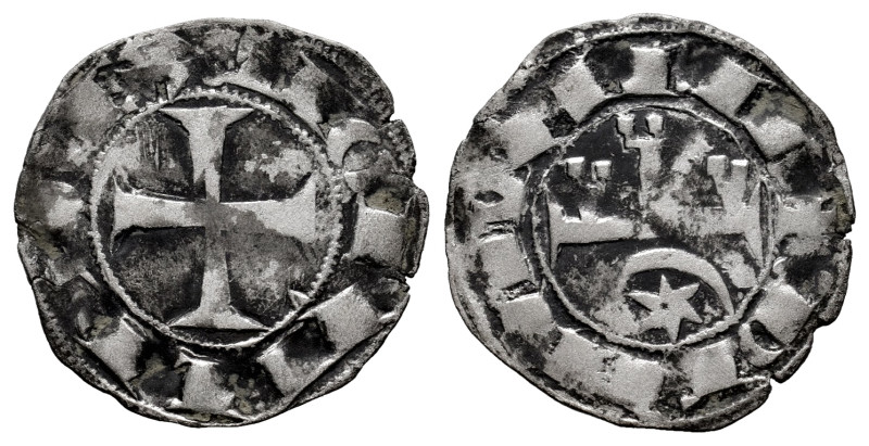 Teobaldo I (1234-1253). Dinero. Navarre. (Ros-3.11.1 var.). Anv.: : TIOBALD,REX....