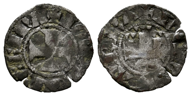 Juana I (1274-1284). Obol. Navarre. (Ros-3.13.3). Anv.: + IOhANA REGINA. Cross p...