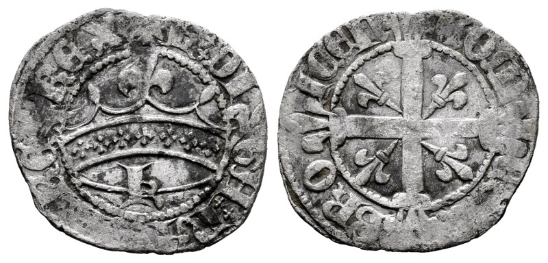 Charles II, The bad (1349-1387). Parisis or Cuarto de doble. (Ros-3.14.17/1). An...