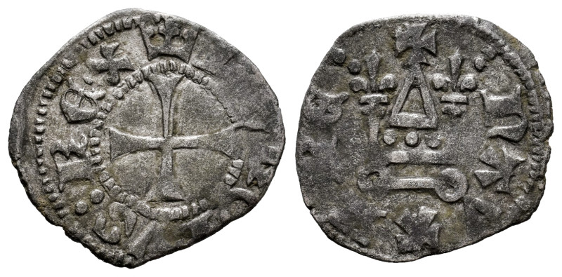 Charles II, The bad (1349-1387). Dinero Carlin. (Ros-3.14.19). (Cru V.S-235). An...