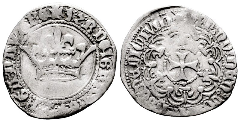 Juan and Blanca (1425-1441). Gros. Navarre. (Ros-3.16.2 var). (Cru V.S-253.1). A...