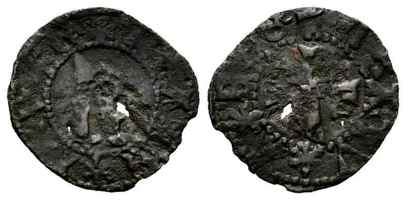 Charles IV, Prince of Viana (1441-1461). 1/2 Cornado. Navarre. (Ros-3.18.5). (Cr...