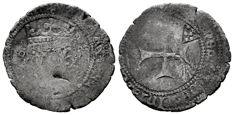 Juan and Catalina (1483-1512). Tarja. Navarre. (Ros-3.20.12 var). Anv.: + : (IO)...