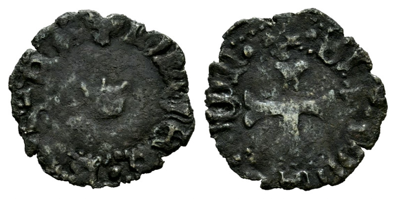 Juan and Catalina (1483-1512). 1/2 cornado or Negrete. Navarre. (Ros-3.20.26 var...