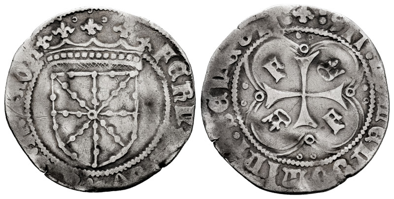 Ferdinand I of Navarre (1512-1516). 1 real. Navarre. (Ros-4.1.10/21). Anv.: FERN...