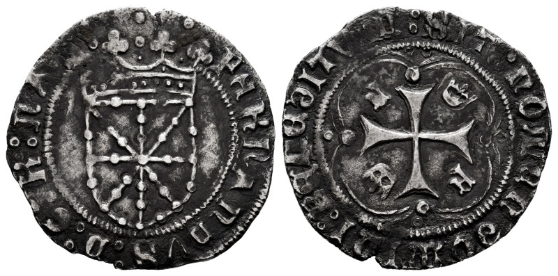 Ferdinand I of Navarre (1512-1516). 1 real. Navarre. (Ros-4.1.10/30). Anv.: FERN...