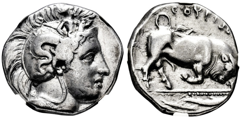 Lucania. Thurium. Distater. 350-300 BC. (HN Italy-1807). (Sng Ans-972). Anv.: He...