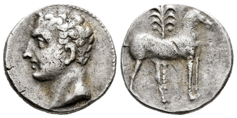 Hispanic-Carthaginian Coinage. Shekel. 220-205 BC. Cartagena (Murcia). (Abh-535)...