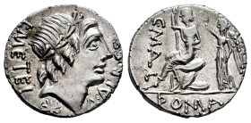Caecilius. L. Caecilius Metellus. Denarius. 96 BC. Auxiliary mint of Rome. (Ffc-210). (Craw-335/1b). (Cal-286). Anv.: Laureate head of Apollo right, s...