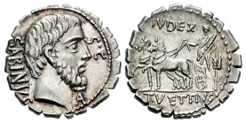 Vettius. T. Vettius Sabinus. Denarius. 70 BC. Uncertain mint. (Roman coins and their values Millenium edition VoI. I, nº339, Plate coin). (Ffc-1185). ...