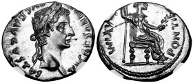 Tiberius. Denarius. 14-37 AD. Lugdunum. (Ric-I 30). (Bmcre-48). (Rsc-16b). Anv.: TI CAESAR DIVI AVG F AVGVSTVS. Laureate head of Tiberius right. Rev.:...