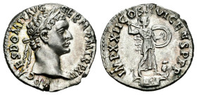 Domitian. Denarius. 92-93 AD. Rome. (Ric-II 1.740). (Bmcre-202). (Rsc-281). Anv.: IMP CAES DOMIT AVG GERM P M TR P XII, laureate head to right. Rev.: ...