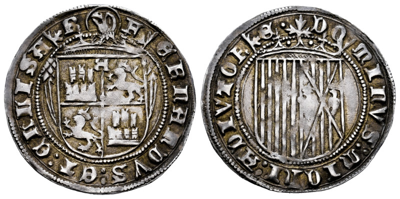 Catholic Kings (1474-1504). 1 real. Burgos. (Cal-Unlisted). (Bautista-173, Plate...