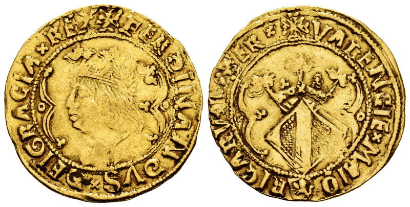 Ferdinand II (1479-1516). Double ducat. Valencia. (Cal-132). (Tauler-555). Anv.:...