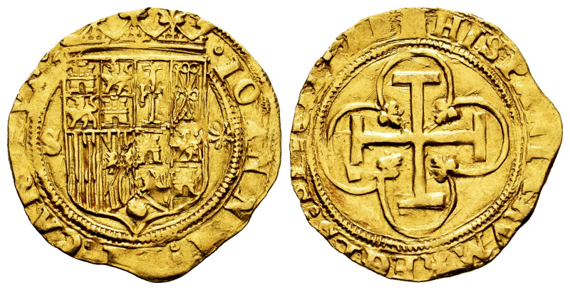 Charles-Joanna (1504-1555). 1 escudo. ND (ca. 1543). Sevilla. (Cal-196). (Tauler...