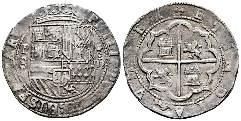 Philip II (1556-1598). 8 reales. ND (1577-1588). Lima. D. (Diego de la Torre). (...