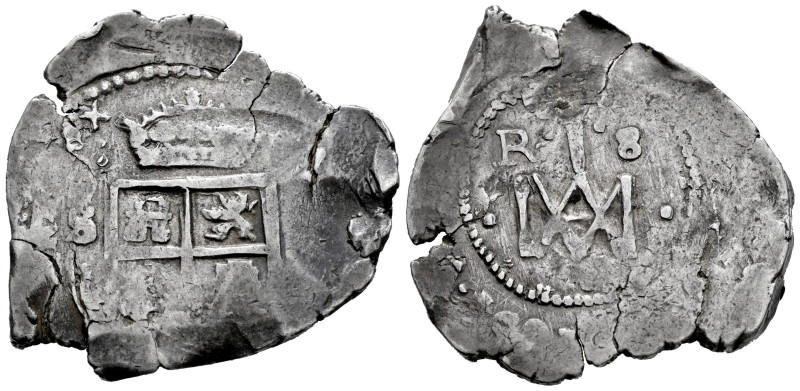 Charles II (1665-1700). 8 reales. 1694. Sevilla. (M). (Cal-793). Ag. 21,54 g. "M...