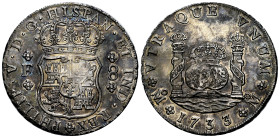 Philip V (1700-1746). 8 reales. 1733. Mexico. F. (Cal-1438). Ag. 26,01 g. Nice patina with light bluish hues and underlying luster. Slight marine oxid...