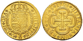 Philip V (1700-1746). 8 escudos. 1728. Sevilla. P. (Cal-2301). (Cal onza-524). Au. 27,01 g. "Cross" type. Very rare. A few specimens known. Slabbed by...