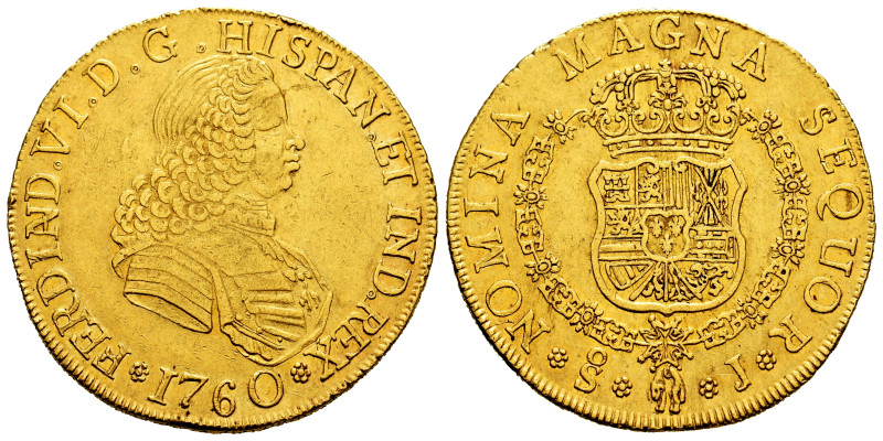 Ferdinand VI (1746-1759). 8 escudos. 1760. Santiago. J. (Cal-840). (Cal onza-660...