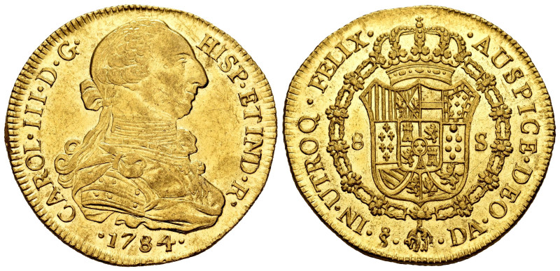 Charles III (1759-1788). 8 escudos. 1784. Santiago. DA. (Cal-2170). (Cal onza-94...