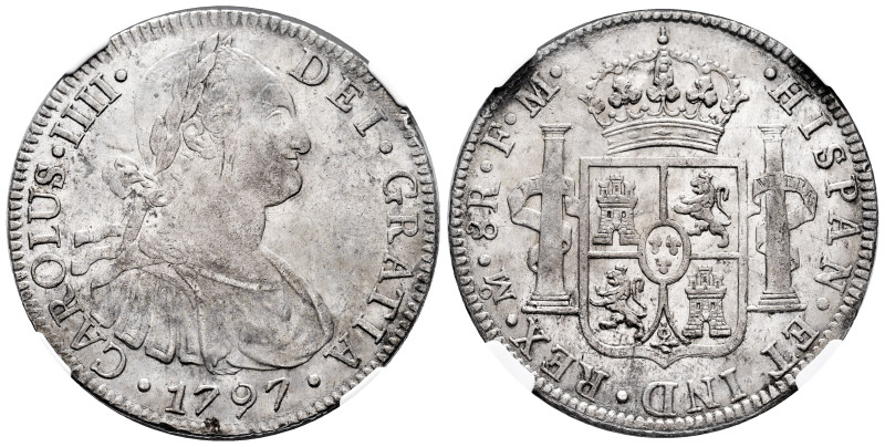 Charles IV (1788-1808). 8 reales. 1797. Mexico. FM. (Cal-960). Ag. Slabbed by NG...