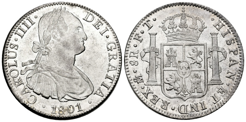 Charles IV (1788-1808). 8 reales. 1801. Mexico. FT/FM. (Cal-972). Ag. Rectified ...