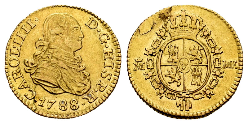 Charles IV (1788-1808). 1/2 escudo. 1788. Madrid. MF. (Cal-1067). Au. 1,75 g. Sc...