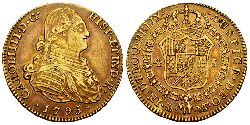 Charles IV (1788-1808). 4 escudos. 1795. Madrid. MF. (Cal-1478). Au. 13,43 g. Mi...