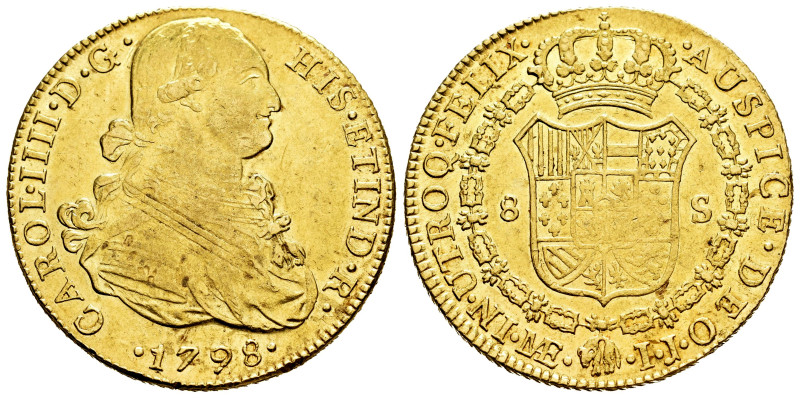 Charles IV (1788-1808). 8 escudos. 1798. Lima. IJ. (Cal-1599). (Cal onza-993). (...