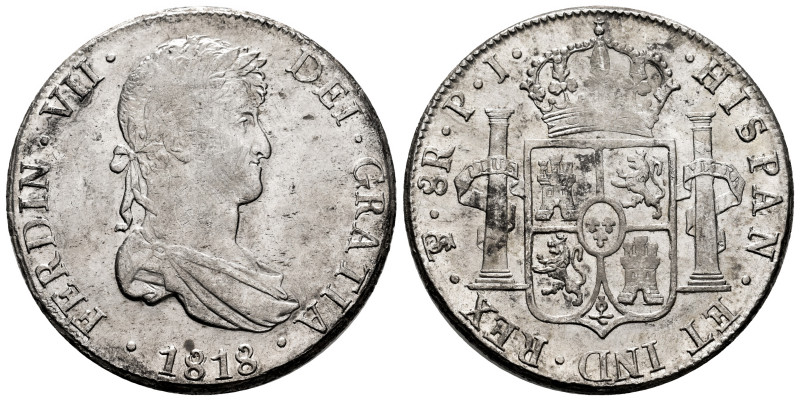 Ferdinand VII (1808-1833). 8 reales. 1818. Potosi. PJ. (Cal-1382). Ag. 27,00 g. ...