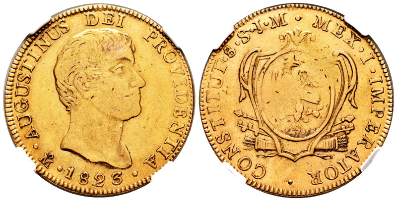 Mexico. Agustín de Iturbide. 8 escudos. 1823. Mexico. JM. (Km-314). (Fr-60). Au....