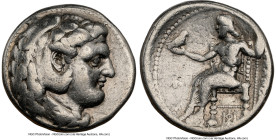 MACEDONIAN KINGDOM. Alexander III the Great (336-323 BC). AR tetradrachm (25mm, 11h). NGC Choice Fine. Lifetime issue of Babylon, ca. 325-323 BC. Head...