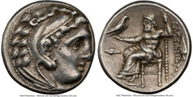 MACEDONIAN KINGDOM. Alexander III the Great (336-323 BC). AR drachm (16mm, 11h). NGC XF. Early posthumous issue of Colophon, under Philip III Arrhidae...