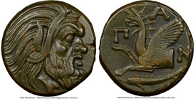 CIMMERIAN BOSPORUS. Panticapaeum. Ca. 4th Century BC. AE (21mm, 6.30 gm, 12h). NGC Choice XF 5/5 - 5/5, Fine Style. Head of bearded Pan right / Π-A-N,...